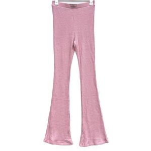 Set Active Waffle Knit Flare Pants Pink Size Small